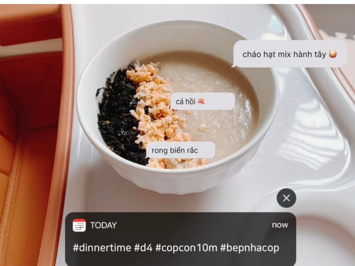 Cháo cá hồi 🍣 hành tây 🧅 rong biển
