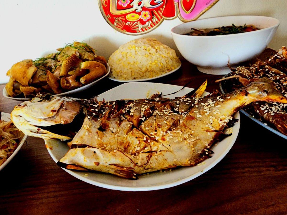 Cá chim nướng riềng sả