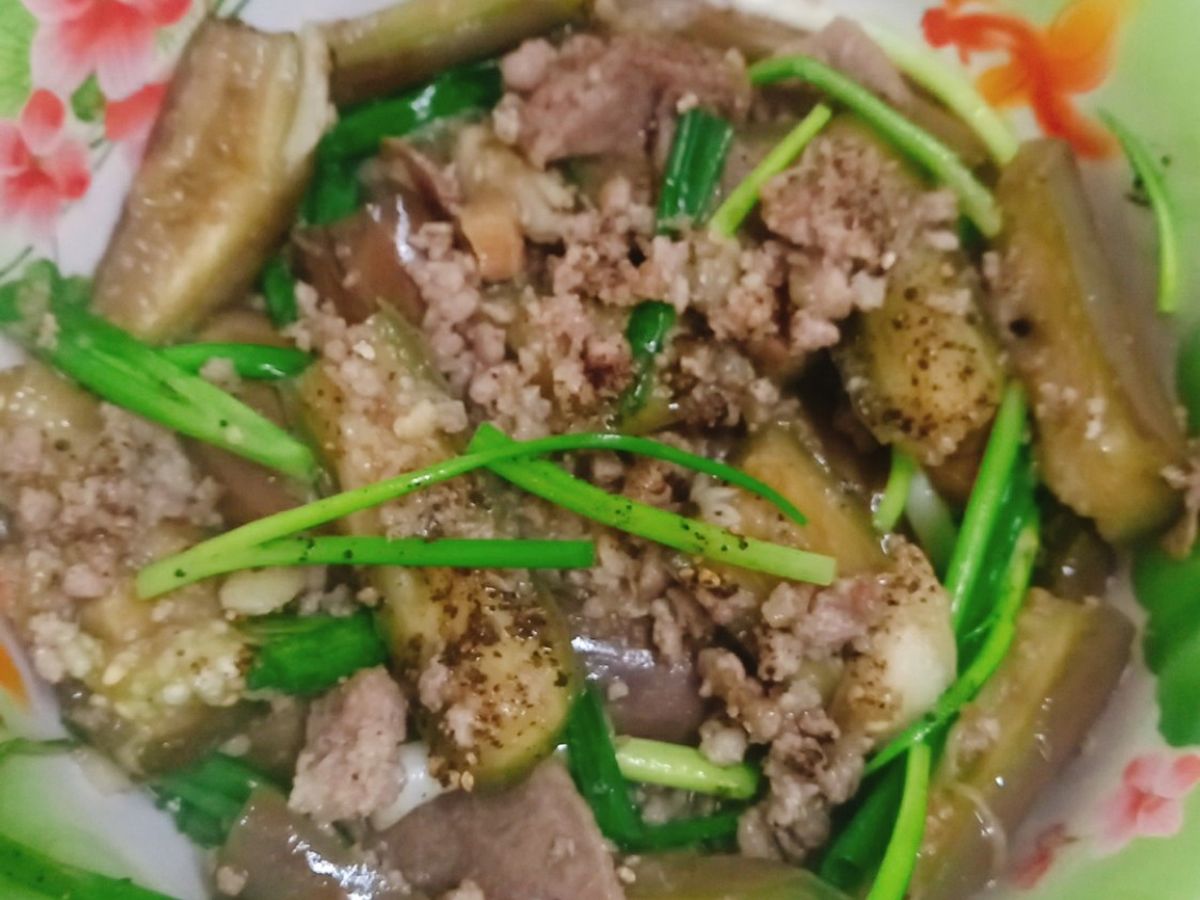 Cà tím xào thịt bằm