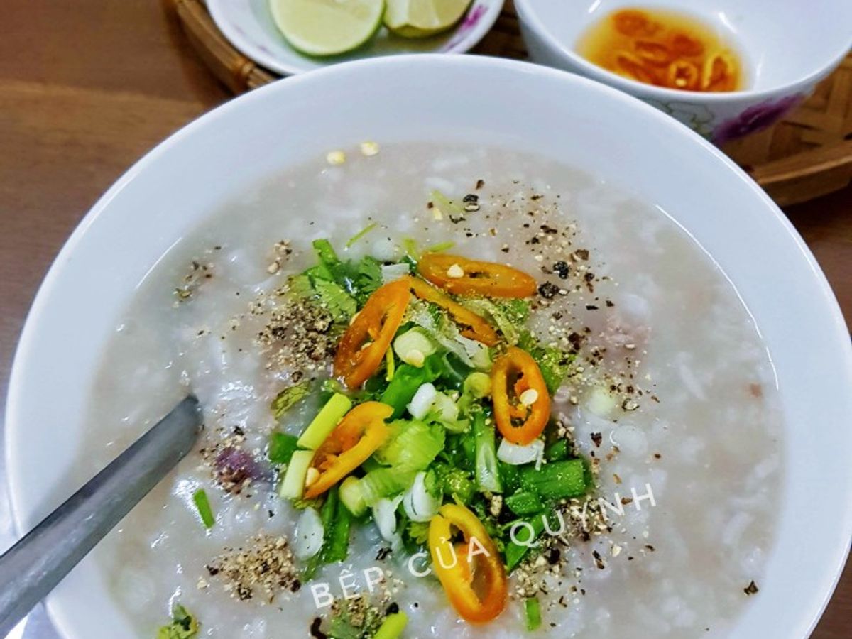 Cháo thịt bò băm