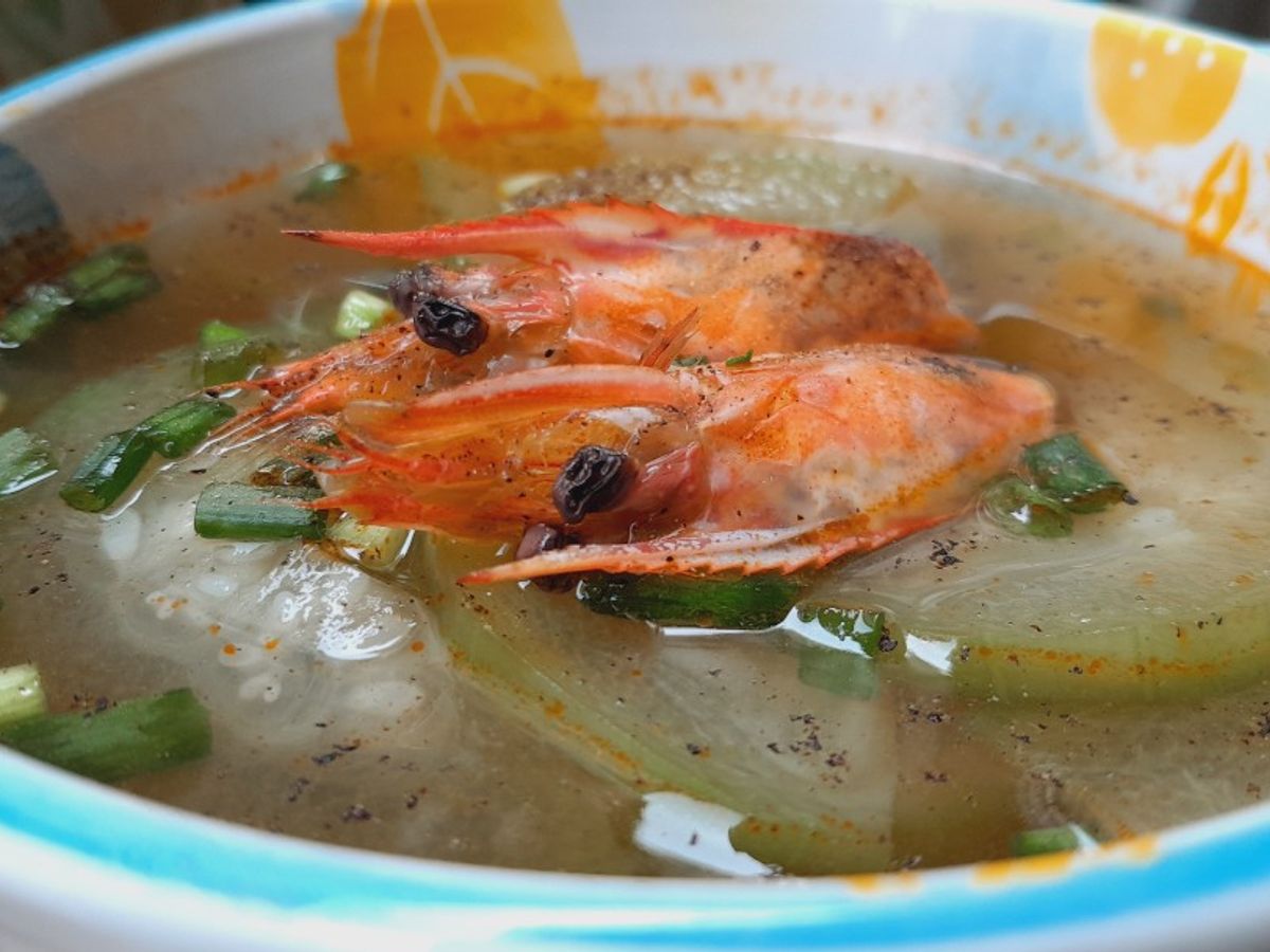 Canh bí đao nấu đầu tôm