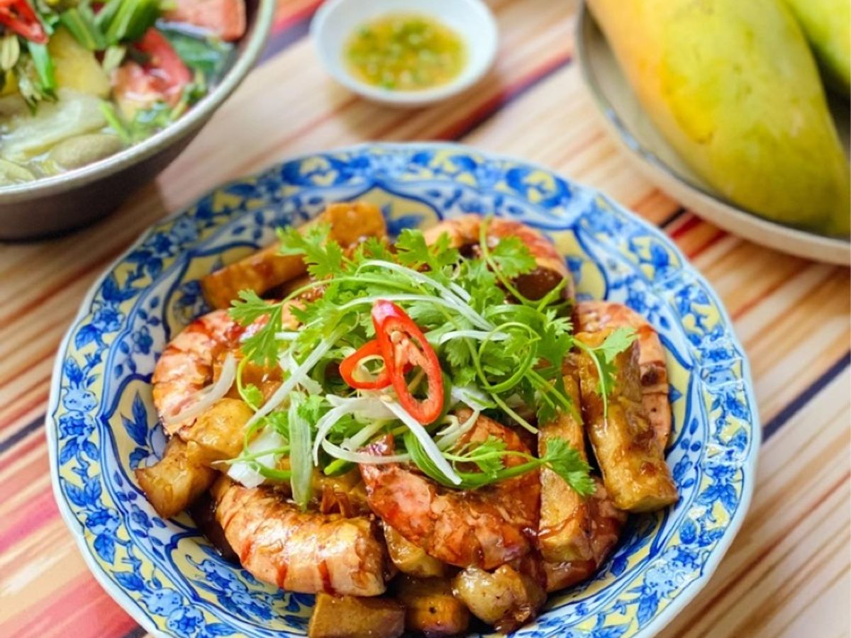 Thịt Ram Tôm Đậu Hũ