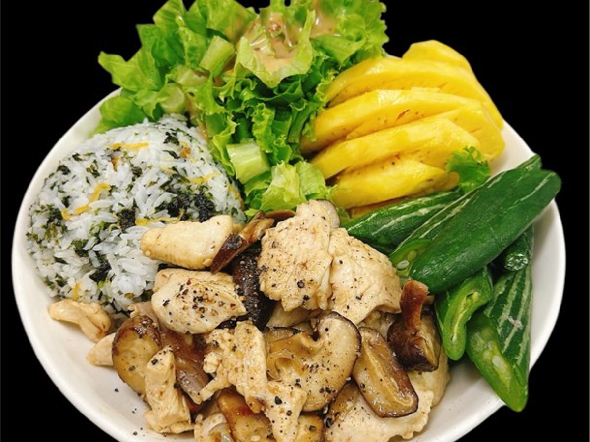 Ức gà xào nấm đông cô tươi - healthy cùng Chin