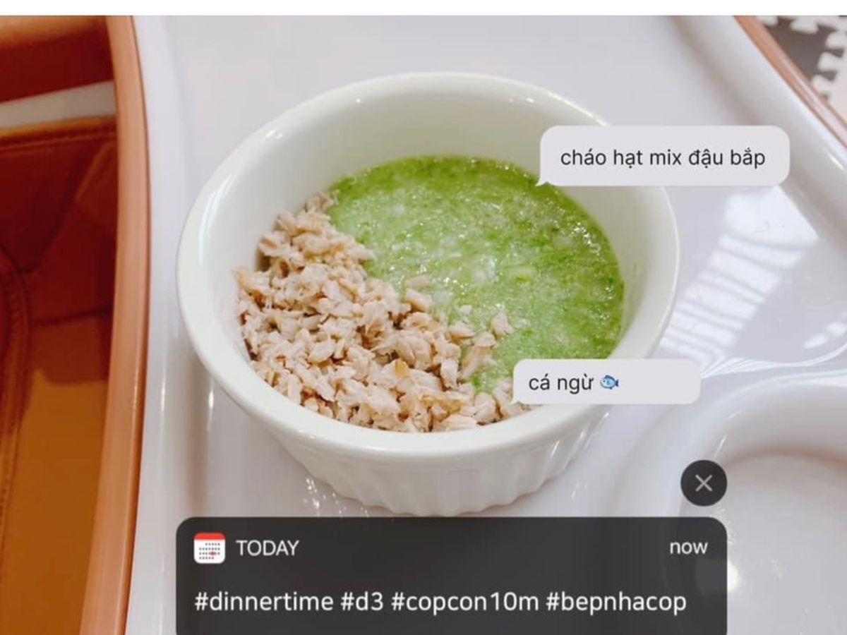 Cháo cá ngừ 🐟 đậu bắp