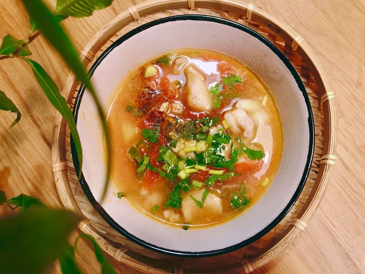Canh Cá Thầy Tu (Monkfish) Nấu Thơm & Cà Chua