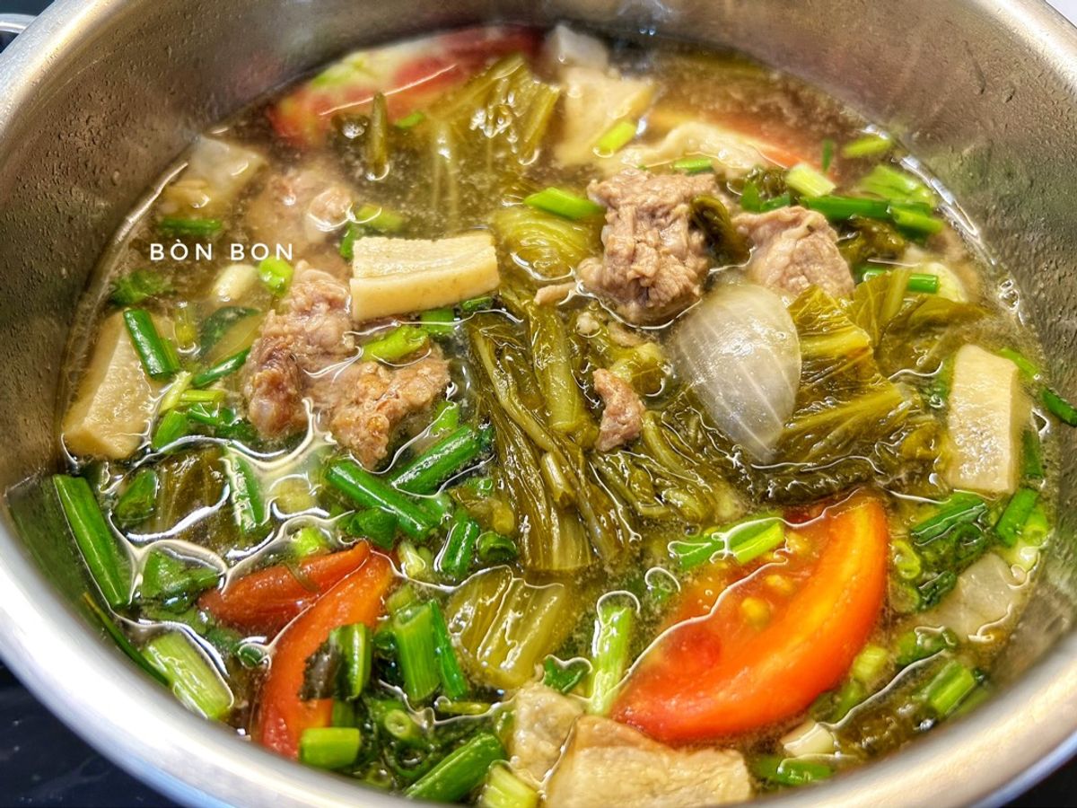 Canh Bò Nấu Dưa Cải Chua