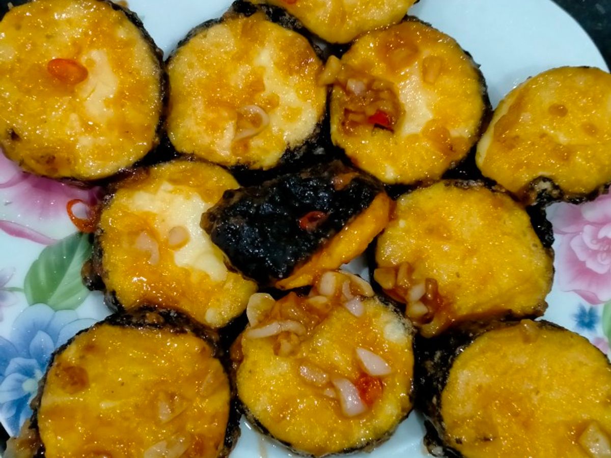 Đậu hũ trứng cuộn rong biển tẩm bột chiên sốt teriyaki