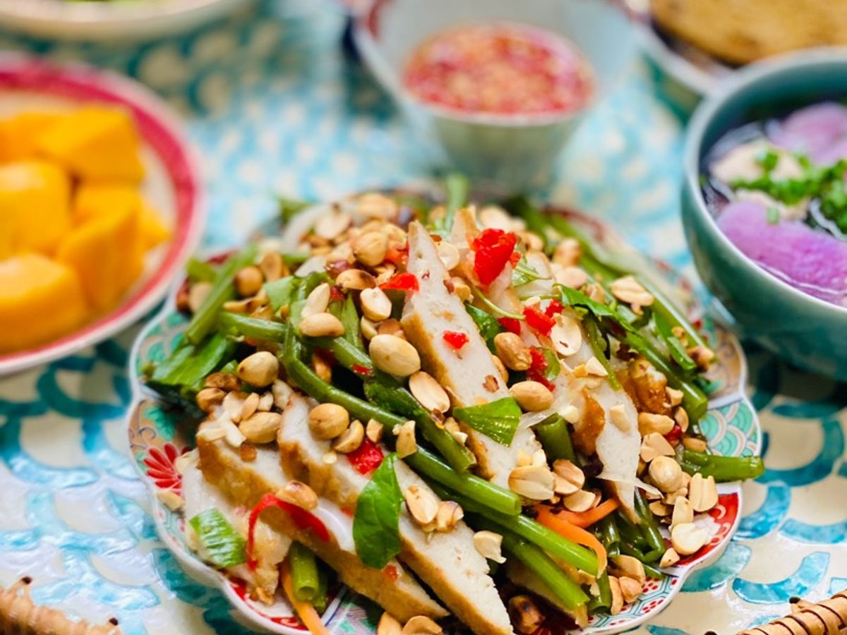 Chả Cá Trộn Rau Muống
