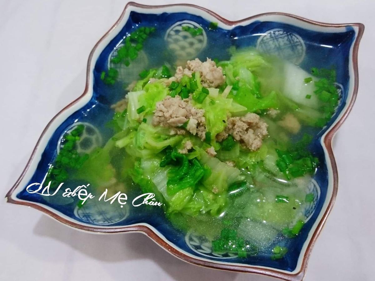 Canh cải dún nấu thịt băm