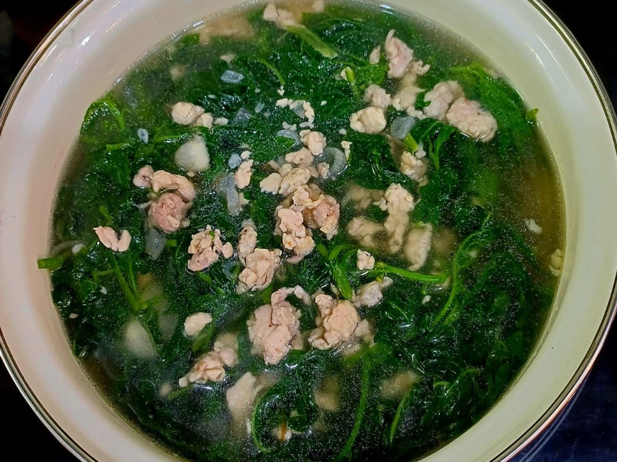 Rau tầm bóp nấu thịt nạc xay