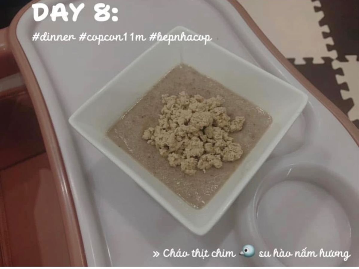 Cháo thịt chim su hào nấm hương 🍄🟫