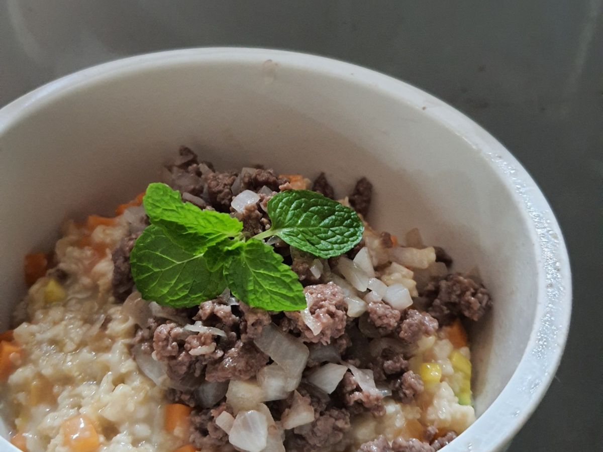 Cháo yến mạch cà rốt bò băm