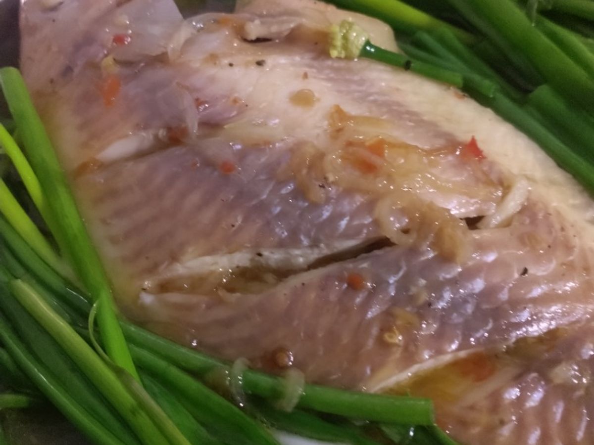 Cá điêu hồng chưng tương