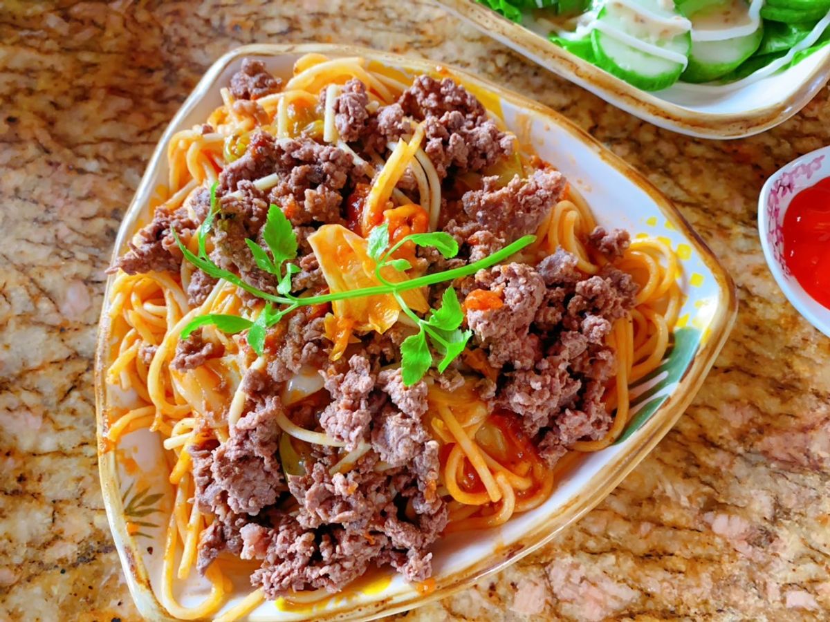 Mì ý sốt bò bằm